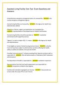 Assisted Living Facility Core Test  Exam Questions and  Answers
