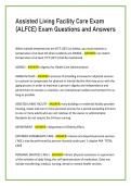 Assisted Living Facility Core Exam  &lpar;ALFCE&rpar; Exam Questions and Answers