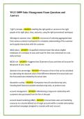 WGU D099 Sales Management Exam Questions and  Answers