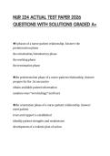 NUR 224 ACTUAL TEST PAPER 2026 QUESTIONS WITH SOLUTIONS GRADED A&plus;