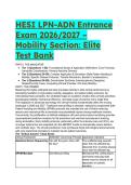 HESI LPN-ADN Entrance Exam 2026&sol;2027&colon; Elite Mobility & Safe Patient Handling Test Bank &lpar;w&sol; Complete Rationales&rpar;