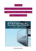 TEST BANK   Introduction to Statistical Investigations&comma;  2nd Edition Nathan Tintle&semi; Beth L&period; Chance  Chapters 1 - 11&comma; Complete