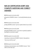NUR 224 CERTIFICATION SCRIPT 2026 COMPLETE QUESTIONS AND CORRECT ANSWERS