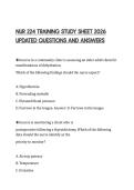 NUR 224 TRAINING STUDY SHEET 2026 UPDATED QUESTIONS AND ANSWERS