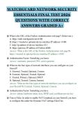 WATCHGUARD NETWORK SECURITY ESSENTIALS FINAL TEST 2026 QUESTIONS WITH CORRECT ANSWERS GRADED A&plus;