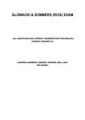 Glowacki & Sommers &lpar;RCIS&rpar; Exam &vert; All Questions And Correct Answers With Rationales &vert; Already Graded A&plus; &vert; Verified Answers &vert; Newest Version 2026 &vert; Just Released