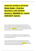 maternal newborn ati Exam  Study Guide &ndash; Practice  Questions with Verified  Answers&period; GRADED A&plus;&period; Latest  2026&sol;2027 Update&period;  