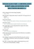 WELOCALIZE PART 1 CERTIFICATION SCRIPT 2026 QUESTIONS WITH SOLUTIONS GRADED A&plus;