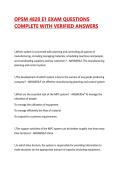 OPSM 4820 E1 EXAM QUESTIONS COMPLETE WITH VERIFIED ANSWERS