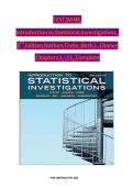 TEST BANK Introduction to Statistical Investigations&comma; 2nd Edition Nathan Tintle&semi; Beth L&period; Chance Chapters 1 - 11&comma; Complete