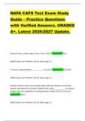 NAFA CAFS Test Exam Study  Guide &ndash; Practice Questions  with Verified Answers&period; GRADED  A&plus;&period; Latest 2026&sol;2027 Update&period;  