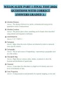 WELOCALIZE PART 1 FINAL TEST 2026 QUESTIONS WITH CORRECT ANSWERS GRADED A&plus;