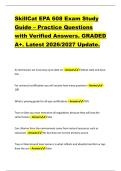 SkillCat EPA 608 Exam Study  Guide &ndash; Practice Questions  with Verified Answers&period; GRADED  A&plus;&period; Latest 2026&sol;2027 Update&period;  