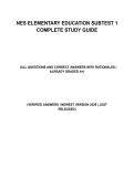 NES Elementary Education Subtest 1 Complete Study Guide &vert; All Questions And Correct Answers With Rationales &vert; Already Graded A&plus; &vert; Verified Answers &vert; Newest Version 2026 &vert; Just Released