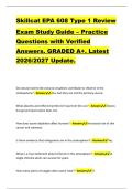Skillcat EPA 608 Type 1 Review  Exam Study Guide &ndash; Practice  Questions with Verified  Answers&period; GRADED A&plus;&period; Latest  2026&sol;2027 Update&period;  