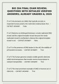 BIO 304 Final Exam Review &ndash; Detailed Verified Answers &lpar;Graded A&rpar; 2026