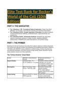 2026&sol;2027 Complete Test Bank for Becker&rsquo;s World of the Cell &lpar;10th Edition&rpar; - Exam Q&A&comma; Rationale & Mentor Analysis 