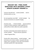 Biology 304 Final Exam &ndash; Latest Questions with Answers &lpar;Graded A&plus;&rpar;