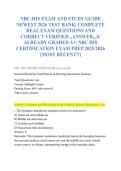 NBC-HIS Certification Exam 2025&sol;2026 &vert; 200 Practice Questions with Verified Answers & Rationales &vert; Hearing Instrument Sciences &vert; Audiometry&comma; Hearing Aids&comma; Tympanometry&comma; Ethics &vert; Graded A&plus;