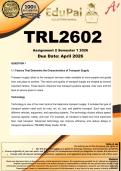 TRL2602 Assignment 2 &lpar;COMPLETE ANSWERS&rpar; Semester 1 2026 - DUE  April 2026
