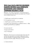 WGU C207 DATA DRIVEN DECISION MAKING BUNDLE 2026 COMPLETE QUESTIONS AND VERIFIED ANSWERS GRADED A PLUS