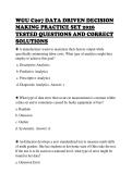 WGU C207 DATA DRIVEN DECISION MAKING PRACTICE SET 2026 TESTED QUESTIONS AND CORRECT SOLUTIONS