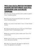 WGU C207 DATA DRIVEN DECISION MAKING REVIEW SHEET 2026 FULL QUESTIONS AND ACCURATE ANSWERS