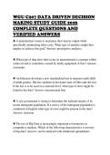 WGU C207 DATA DRIVEN DECISION MAKING STUDY GUIDE 2026 COMPLETE QUESTIONS AND VERIFIED ANSWERS
