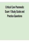 Critical Care Paramedic Exam 1 Study Guide and Practice Questions 2026 Updated &ndash; Advanced EMS&comma; ICU-Level Patient Care & Certification Review