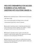 WGU D072 FUNDAMENTALS FOR SUCCESS IN BUSINESS ACTUAL PAPER 2026 QUESTIONS WITH SOLUTIONS GRADED A&plus;