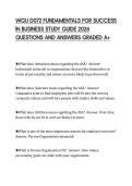 WGU D072 FUNDAMENTALS FOR SUCCESS IN BUSINESS STUDY GUIDE 2026 QUESTIONS AND ANSWERS GRADED A&plus;