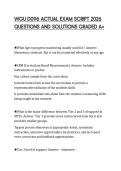 WGU D096 ACTUAL EXAM SCRIPT 2026 QUESTIONS AND SOLUTIONS GRADED A&plus;