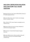 WGU D096 CERTIFICATION EVALUATION 2026 EXAM SCRIPT FULLY SOLVED QUESTIONS