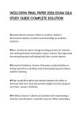 WGU D096 FINAL PAPER 2026 EXAM Q&A STUDY GUIDE COMPLETE SOLUTION