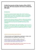 Certified Environmental and Safety Compliance Officer &lpar;CESCO&rpar; Exam Guide&colon; 200 Practice Questions with Answers and Rationales 2026 Update&period;  