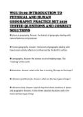 WGU D199 INTRODUCTION TO PHYSICAL AND HUMAN GEOGRAPHY PRACTICE SET 2026 TESTED QUESTIONS AND CORRECT SOLUTIONS