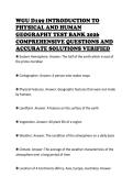 WGU D199 INTRODUCTION TO PHYSICAL AND HUMAN GEOGRAPHY TEST BANK 2026 COMPREHENSIVE QUESTIONS AND ACCURATE SOLUTIONS VERIFIED