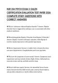 NUR 256 PSYCH EXAM 3 GALEN CERTIFICATION EVALUATION TEST PAPER 2026 COMPLETE STUDY QUESTIONS WITH CORRECT ANSWERS