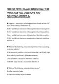 NUR 256 PSYCH EXAM 3 GALEN FINAL TEST PAPER 2026 FULL QUESTIONS AND SOLUTIONS VERIFIED A&plus;