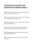 NUR 355 EXAM 2 EXAM SCRIPT 2026 QUESTIONS WITH ANSWERS GRADED A&plus;