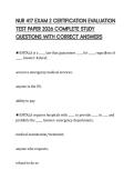 NUR 417 EXAM 2 CERTIFICATION EVALUATION TEST PAPER 2026 COMPLETE STUDY QUESTIONS WITH CORRECT ANSWERS
