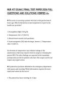 NUR 417 EXAM 2 FINAL TEST PAPER 2026 FULL QUESTIONS AND SOLUTIONS VERIFIED A&plus;