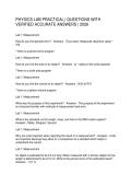 PHYSICS LAB PRACTICAL QUESTIONS WITH VERIFIED ACCURATE ANSWERS 2026