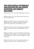 WGU EDUCATIONAL PSYCHOLOGY D094 PRACTICE SET 2026 TESTED QUESTIONS AND CORRECT SOLUTIONS