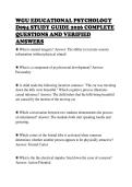 WGU EDUCATIONAL PSYCHOLOGY D094 STUDY GUIDE 2026 COMPLETE QUESTIONS AND VERIFIED ANSWERS