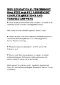 WGU EDUCATIONAL PSYCHOLOGY D094 TEST 2026 PRE ASSESSMENT COMPLETE QUESTIONS AND VERIFIED ANSWERS
