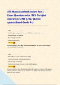 ATI Musculoskeletal System Test &vert; Exam Questions with 100&percnt; Certified Answers for 2026 &vert; 2027 &lpar;Latest update Rated Grade A&plus;&rpar;    