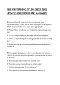 NUR 418 TRAINING STUDY SHEET 2026 UPDATED QUESTIONS AND ANSWERS