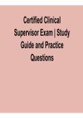 Certified Clinical Supervisor Exam Study Guide and Practice Questions 2026 Updated &ndash; Behavioral Health Supervision&comma; Ethics & Leadership Review