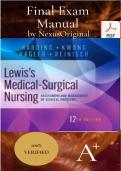 Full Test Bank&colon; Lewis's Medical-Surgical Nursing&colon; Final Exam Simulation&comma; 12th Edition &vert; Harding&comma; Kwong&comma; Hagler&comma; Reinisch &vert; Comprehensive Case-Based & MCQ Simulation &vert; Verified Questions & Correct Answers &vert; Detailed Clinical Rationales &vert; RN&sol;NCLEX-RN